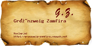 Grünzweig Zamfira névjegykártya